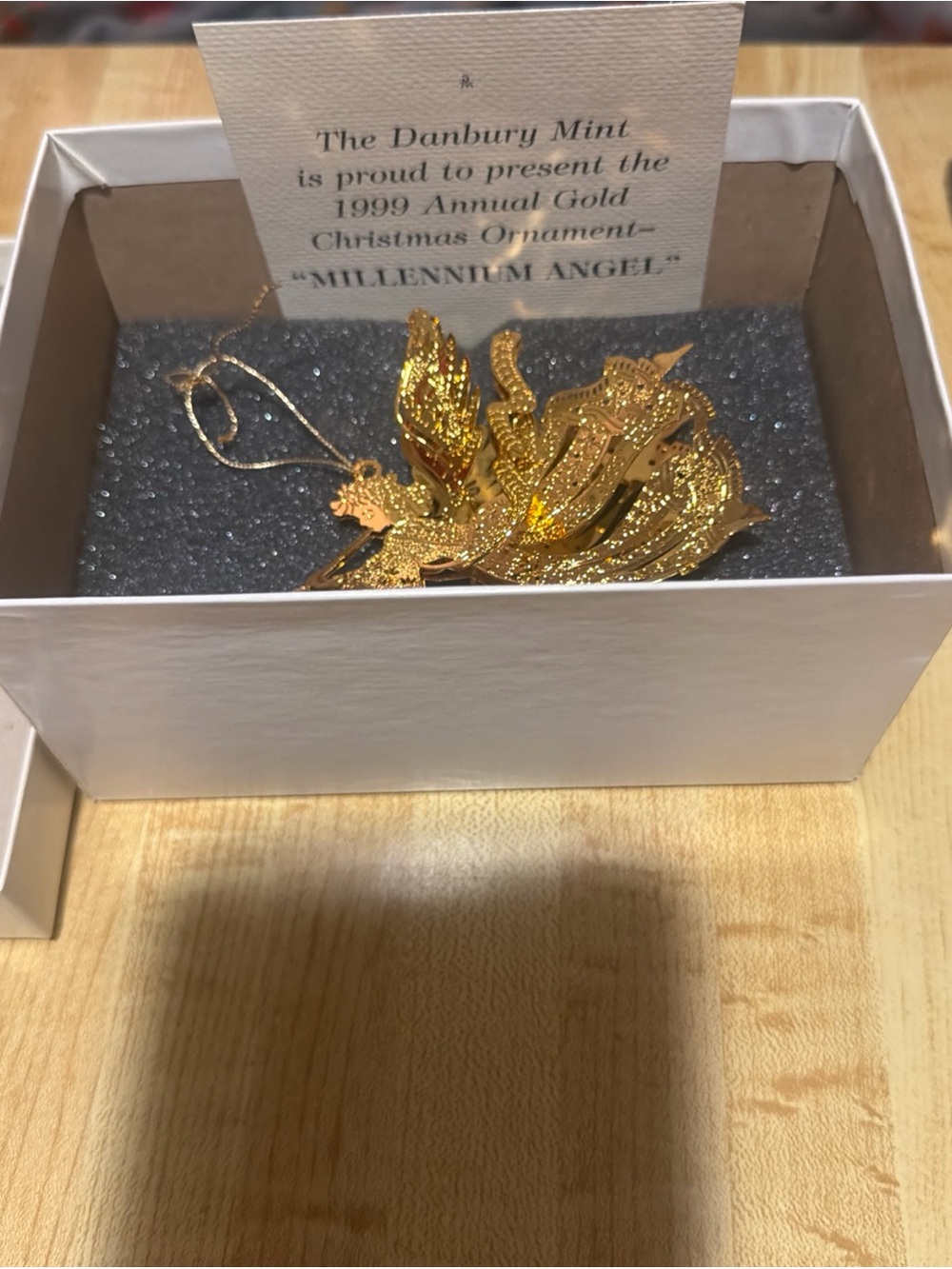Danbury Mint Gold Filigree Angel Ornament